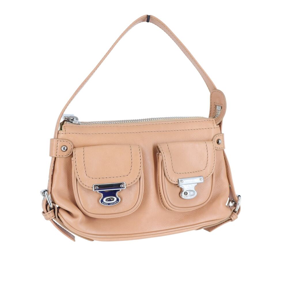 Marc Jacobs Leather Mini Shoulder Bag Beige Tan Y2K Neutrals Pochette